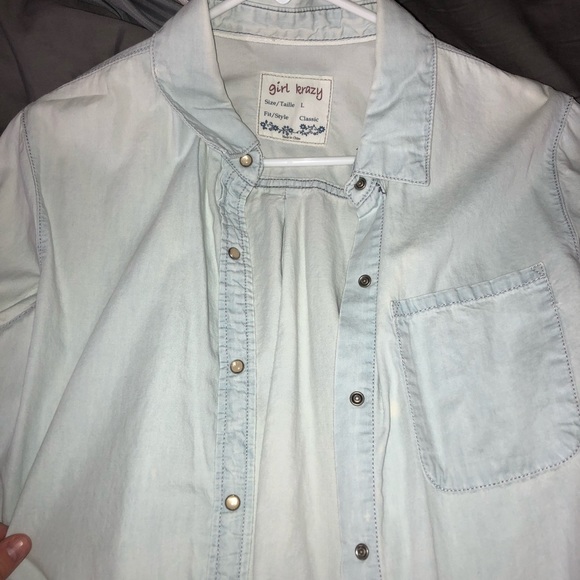 denim colored flannel! barely worn! - Picture 7 of 8